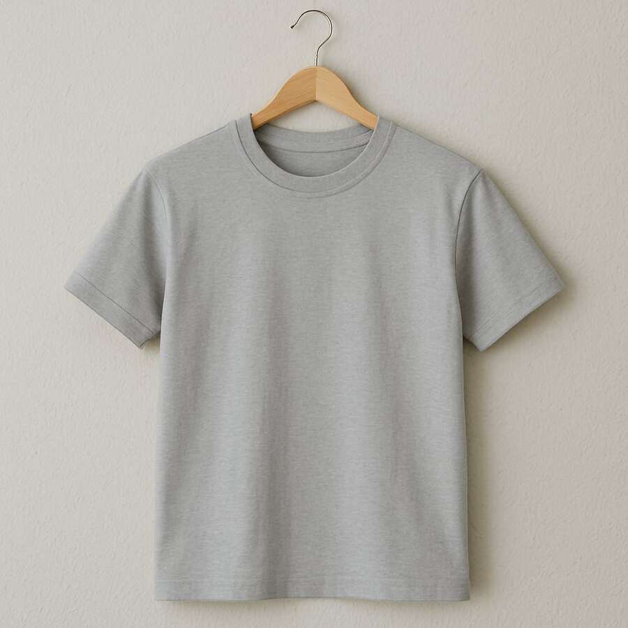 Basic T-Shirt Bright Colors 100% Cotton 30.1 Unisex - 灰色 - 查看 1