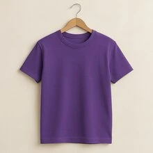 Basic T-Shirt Bright Colors 100% Cotton 30.1 Unisex - 紫色 - 查看 1