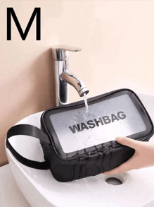 Makeup Bag Toiletry Bag Travel Bag,Portable Waterproof PU Cosmetic Bag,Swim Bag,Travel Essentials For Women,Waterproof Clear Bag Cosmetic Bag For Cosmetic,Toiletries,Tool Accessories ,Back To School(1Pc/3Set Black),For Holiday Beach, Bathroom Collection, Bedroom Collection, Large Capacity