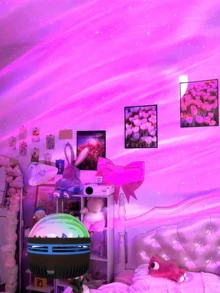 1 件梦幻星空投影灯 - 照亮浪漫卧室，为假期、露营探险和派对增添闪亮点缀 - 适合任何场合的神奇礼物，二合一北极光和海浪投影仪，适用于卧室/游戏室/家庭影院/天花板/生日派对 - 多色光 - 查看 5