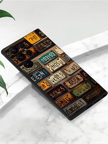 1 件复古牌照防摔防滑黑色手机壳适用于 Galaxy A04e/A05s/A13/A14/A15/A34/A35/A50/A52/A53/A54/S21/S22/S23/S24/S25/S25Ultra - 黑色 - 查看 4