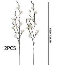2/4/8Pcs Artificial Flowers Pink Plum Blossom 21.7'' Fake Winter Sweet Long Stem Plastic Flowers Home Hotel Office Wedding Party Garden Decor, Valentine Day, Gift Gifts Birthday Graduation Artificial Plant