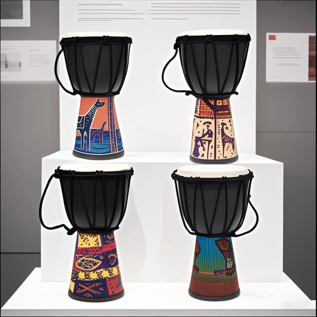 1 Stück Afrikanische Djembe Trommel, Schlagzeug Instrument, leicht für Anfänger, handgefertigt, zufällige Farbvariationen an manchen Teilen