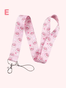 1 件可爱猫爪图案颈绳/黑白猫爪图案颈绳/可爱猫爪颈绳/粉色猫爪颈绳，适用于手机挂绳、游戏机、相机挂绳、证件挂绳、通行证、交通卡、工作证、场地证书、音乐会、鸡尾酒会等。非常适合男朋友、女朋友