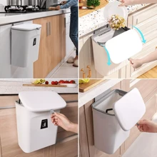 Hanging Trash Can, Kitchen Cabinet Door Hanging Trash Can, Local Inventory Shipping, Covered Kitchen Trash Can, Food Trash Can That Can Be Hung Or Pasted, Large Storage Paper Basket Suitable For Kitchen, Bathroom, Bedroom And Office, Great Mother's Day Gift