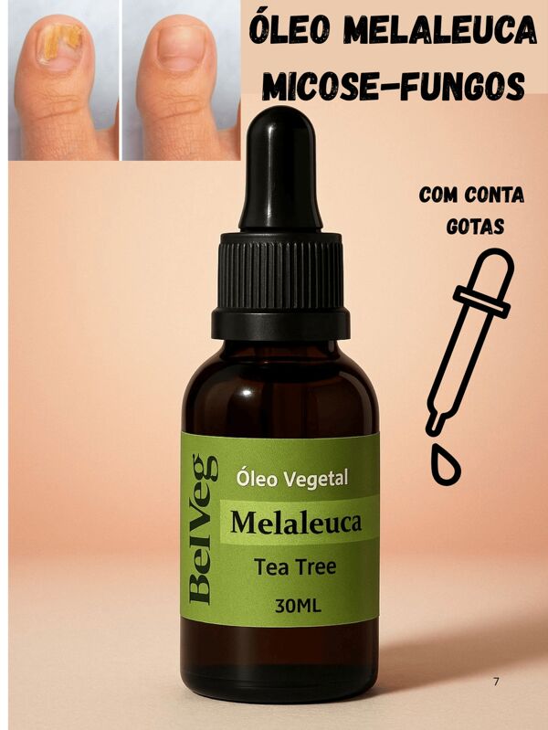 Óleo Vegetal Melaleuca Tea Tree 100% Puro 30ml  Para Unha Pele Cabelo.