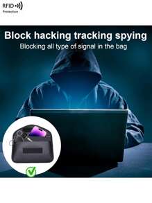 Funda con bloqueo de señal RFID de material de fibra de carbono para protección de privacidad para teléfono móvil. Estuche con blindaje anti-rastreo y anti-hackeo para billetera, billetera pequeña y monedero de mujer