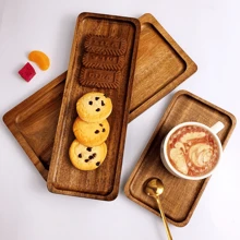 Tavă din lemn de salcâm - Tavă dreptunghiulară, 3 dimensiuni: mare, medie, mică, platou de servire aperitive pentru carne, brânză, pâine, legume, mâncare gătită, accesoriu de bucătărie, platou pentru mezeluri, vas pentru dulciuri, tavă pentru depozitarea fructelor și gustărilor, recipient pentru brânzeturi, platou reutilizabil pentru gustări