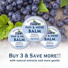 3 Pc Blueberry Essential Oil Paw & Nose Balm For Dogs & Cats, 0.53 Oz - Natural Moisturizing Balm For Dry, Cracked Paws & Noses, Soothing & Nourishing Formula, Pet-Safe & Gentle - Grey - View 2