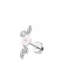 CASSIECA CASSIECA 1 Stück 16 Gauge Knorpel Ohrringe für Frauen, flacher Stecker - Hypoallergen, chirurgischer Edelstahl Stud Hoop Knorpel Ohrring Set für Daith, Concha, Tragus, Helix Piercings, Einzelstück