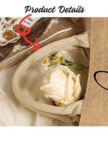 Bolso de yute personalizado con nombre - Regalo de boda/cumpleaños elegante, gran capacidad impermeable, versátil para viajes y almacenamiento para la playa, ir al trabajo, escuela (regalo personalizado para niños, niñas, damas de honor) - Multicolor - Ver 8