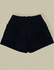 Women's Cargo Jean Shorts - 黑色 - 查看 3