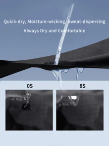 男士超轻速干运动 T 恤 - 轻质短袖，涤纶混纺面料，针织网眼材质，适合跑步、训练和日常休闲穿着 - 黑色 - 查看 4