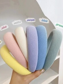 1pc Sponge Braided Headband, Hair Accessory - Multicolor - View 6