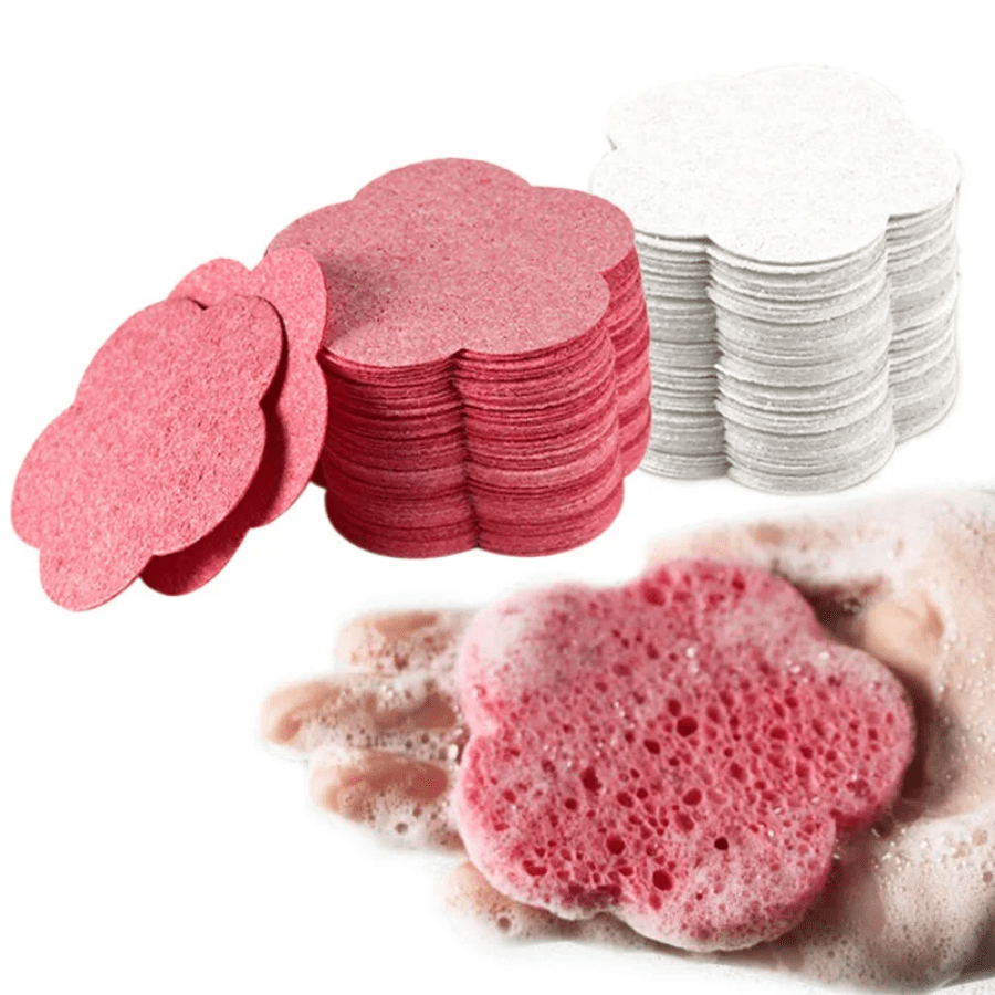 10 Pezzi di Spugne Detergenti per il Viso per Esfoliante, Maschera, SPA Facciale, Massaggio, Rimozione del Trucco, Più Spesse, Compresse, in Cellulosa Naturale Riutilizzabili