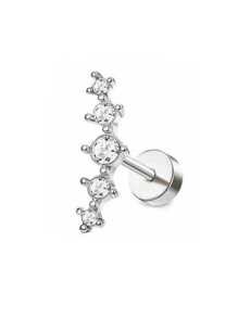 CASSIECA CASSIECA 1 Stück 16 Gauge Knorpel Ohrringe für Frauen, flacher Stecker - Hypoallergen, chirurgischer Edelstahl Stud Hoop Knorpel Ohrring Set für Daith, Concha, Tragus, Helix Piercings, Einzelstück