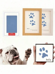 非接触式印泥，适用于宠物爪印 - 完美保存狗狗的脚印，新生儿、婴儿手脚印无墨宠物爪印垫，送给猫狗的礼物，黑色、黄色、蓝色、红色可选，适合作为万圣节、圣诞节、情人节等节日礼物。