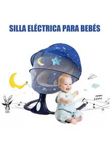 ALLENAMY Electric Baby Rocking Swing With Mosquito Net And Music Crib - Starry Blue - View 3