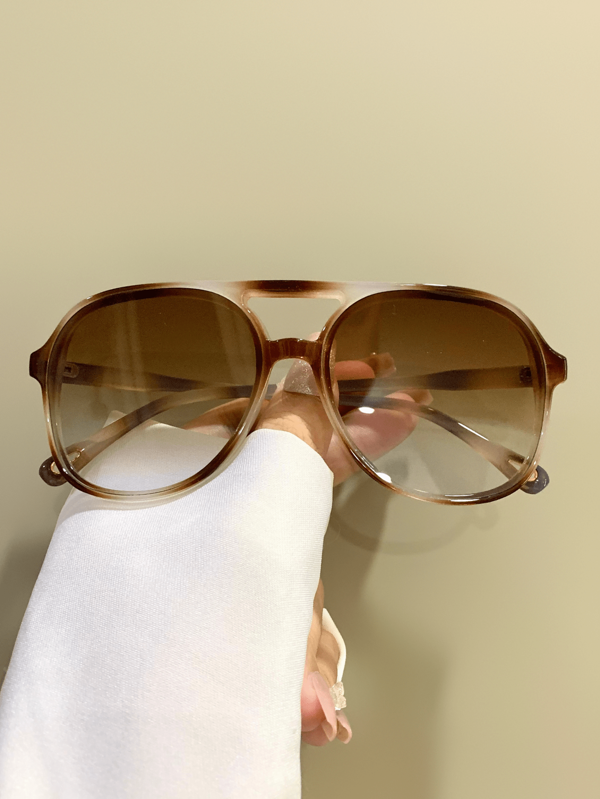 Vintage Double Beam Fashion Glasses, PC Lenses Metal Hinges Decorative Frog Eyeglasses