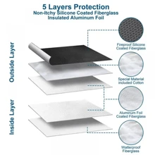 حقيبة وثائق مقاومة للحريق، حقيبة مقاومة للماء لحفظ الأموال، كيس حفظ آمن للنيران مع سحاب لملفات النقدية المنزل والمكتب