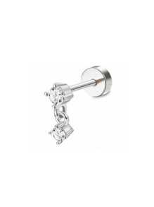 CASSIECA CASSIECA 1 Stück 16 Gauge Knorpel Ohrringe für Frauen, flacher Stecker - Hypoallergen, chirurgischer Edelstahl Stud Hoop Knorpel Ohrring Set für Daith, Concha, Tragus, Helix Piercings, Einzelstück