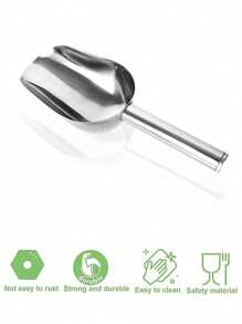1pc Stainless Steel Ice Scoop, Cocktail Ice Scoop, Reusable Ice Scoop , Ice Scoop, Ice Bucket Stainless Steel Scoop, Food Scoop, Flour Shovel, Coffee Shovel, Cat Food Shovel, Dog Food Shovel, Holiday Party Tool, For Summer Bar Supplies Etc.(Dear Customers:There May Be Slight Scratches During Transportation, Which Will Not Affect The Use)