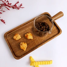 Tavă din lemn de salcâm - Tavă dreptunghiulară, 3 dimensiuni: mare, medie, mică, platou de servire aperitive pentru carne, brânză, pâine, legume, mâncare gătită, accesoriu de bucătărie, platou pentru mezeluri, vas pentru dulciuri, tavă pentru depozitarea fructelor și gustărilor, recipient pentru brânzeturi, platou reutilizabil pentru gustări