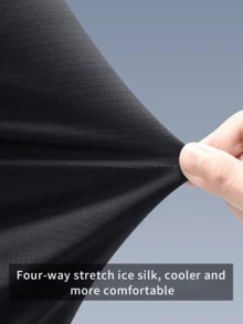 男士超轻速干运动 T 恤 - 轻质短袖，涤纶混纺面料，针织网眼材质，适合跑步、训练和日常休闲穿着 - 黑色 - 查看 5