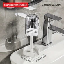 1 件多功能塑料牙刷和牙膏架，三合一牙刷收纳盒，带防尘罩、隔层和排水功能，适合浴室使用 - 彩色 - 查看 9