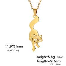 1pc Personalized Raccoon Necklace Stainless Steel Name Necklace Animal Jewelry Birthday Gift Christmas Gifts,Back To School Gifts, Children's Day Gifts, Mother's Day Gifts - Multicolor - View 5