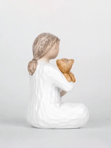 1pc Girl And Cat Sculpture, Symbolizing Harmony Between Humans And Animals, Suitable As A Gift For Family, And Friends - Multicolor - View 7