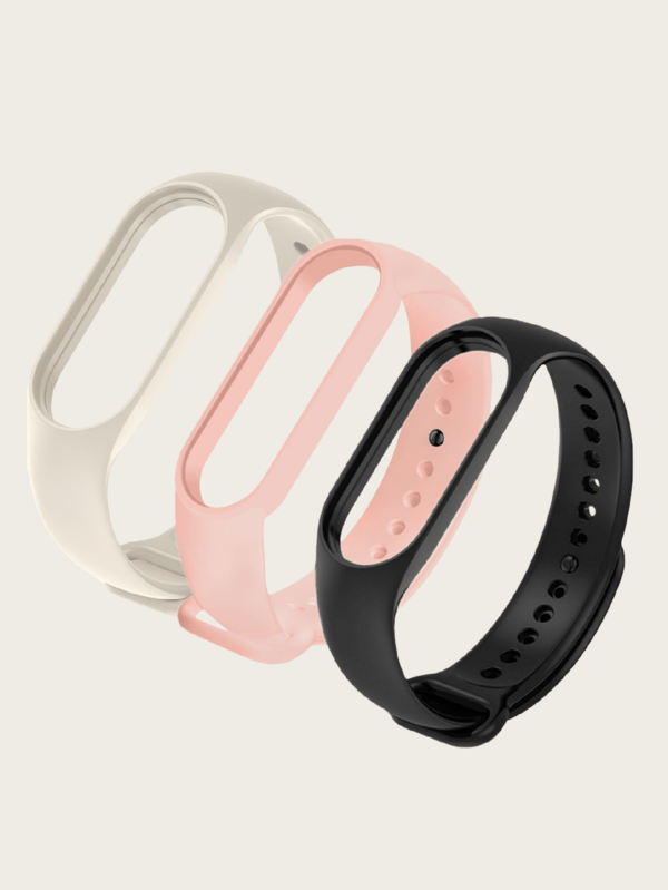 Set de 3 piezas de correa de reloj de unicolor de TPU de silicona unisex compatible con Xiaomi Mi Smart Band 10 9 8 7 6 5 4 3, pulsera de silicona suave, correa de repuesto deportiva simple para Mi Band 7 5 4, accesorios para smartwatch, correa de reloj, correa de reloj inteligente compatible con bandas de reloj Xiao Mi, accesorios de pulsera de reloj, compatible con relojes , correas para smartwatch, correa de muñeca elegante de repuesto, gran regalo para amigos, familiares, adecuado para exteriores, viajes, fiestas, regalo