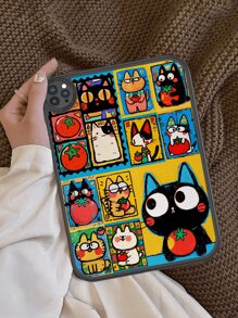 1 Peça Capa Anti-queda para Tablet em Estilo de Desenho Animado Americano com Padrão Colorido de Gato Tomate, com Acolchoamento Anti-queda Grosso de 360 Graus para iPad 10ª Geração de 10,9 Polegadas, Capa Protetora de Couro Portátil para Tablet iPad de 10,2 Polegadas