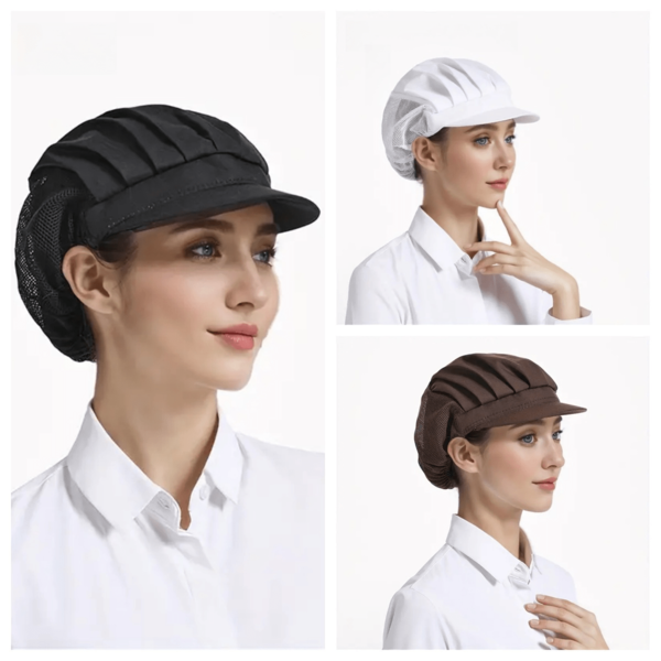 2 piezas Gorro de Chef - Gorro de - Tejido elástico de poliéster con cierre de cordón de , adecuado para hornear y cocinar, gorro de para fábrica de alimentos, gorra de cocina, gorra de cuidado personal, suministros de cocina para Acción de Gracias