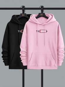 Kit 2 Blusa De Frio NY Moletom Masculino New York Agasalho De Capuz E Bolso Moleton Canguru Casaco Quente - Rosa chiclete - Visão 1