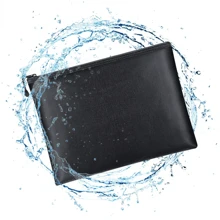 حقيبة وثائق مقاومة للحريق، حقيبة مقاومة للماء لحفظ الأموال، كيس حفظ آمن للنيران مع سحاب لملفات النقدية المنزل والمكتب