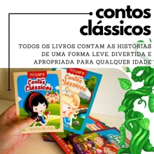 Kit 12 Mini Livro Contos Clássicos Histórias Infantil Fábulas