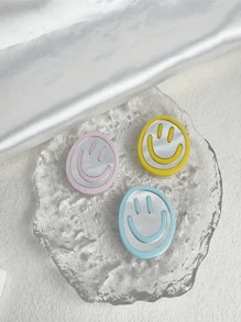1 pieza Agarre de teléfono móvil, agarre y soporte plegable y expansible para teléfono móvil con cara sonriente, accesorio de teléfono móvil de unicolor simple compatible con iPhone, teléfonos Android, como regalo para cumpleaños, familia y amigos