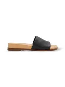 Women's Casual Minimalist Design ELINA BLACK Slides - Black - View 1
