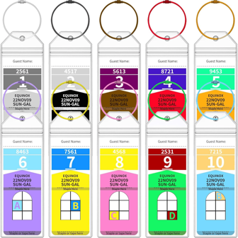10 Porta etichette per bagagli Royal Caribbean, confezione da 10 porta etichette per bagagli da crociera in plastica trasparente con anelli in acciaio per Royal Caribbean & Celebrity Cruise, accessori essenziali da crociera (10 pezzi con 10 anelli colorati)