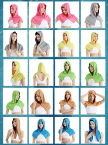 1pc Unisex Cooling Hooded Towel, Quick Drying Cooling Towel For Neck, Face & Head, Suitable For Sports, Camping, Workout, Cycling, Golf, Running, Hiking And Fishing - Multicolor - View 5