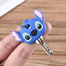 Disney 1 Disney Stitch Key Chain, Cartoon-Style Key Cap, Portable Key Chain Accessory, Protective Key Case Car Accessories Bag Charm School