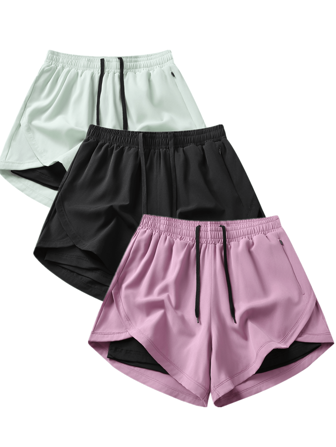 1 Pc Women's 2-In-1 Fitness Shorts - High Stretch Tennis And Running Shorts With Double Layer For Yoga And Activewear Benefits,Short Biker
