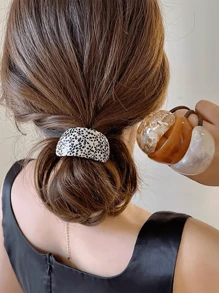 2 pièces Attaches à cheveux rétro mode en acétate incurvé, accessoires cheveux haut de gamme pour queue de cheval