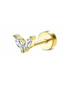 CASSIECA CASSIECA 1 Stück 16 Gauge Knorpel Ohrringe für Frauen, flacher Stecker - Hypoallergen, chirurgischer Edelstahl Stud Hoop Knorpel Ohrring Set für Daith, Concha, Tragus, Helix Piercings, Einzelstück