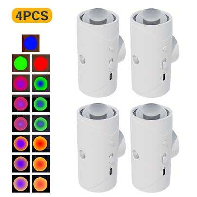 GHUSTAR Luce notturna ambientale colorata, rilevamento intelligente del corpo umano, luce da parete magica magnetica ricaricabile, adatta per scale, camere da letto, corridoi, cortili, decorazioni natalizie, ecc., set da 1