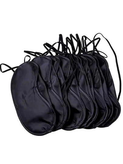 5 件装柔软黑色睡眠眼罩 - 舒适的眼罩，适合夜间和旅行使用，不含防腐剂的材质，可调节肩带，确保佩戴牢固，适合成熟肌肤类型，睡眠眼罩，游戏眼罩