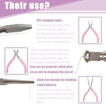 Pinces roses en acier inoxydable, mini pinces, outils à main DIY, pinces à fil d'acier, pinces à bec effilé, outils de fabrication de bijoux