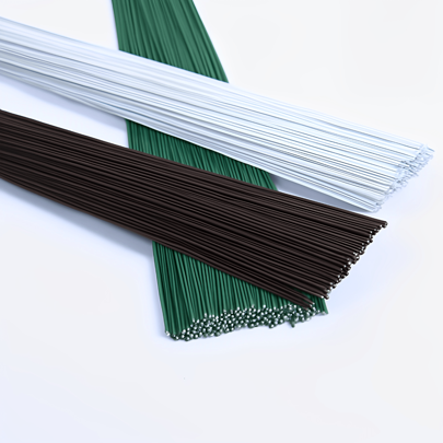 30pcs 30cmCoated Green Floral Flower Stem Wire, 3 Colors, For Flower Arrangements DIY Kits, Bouquent Stem Wrapping And Crafts, Mother's Day Easter Handwork Simulation Flower Plant Stem Iron Wire Handmade DIY Material Accessories