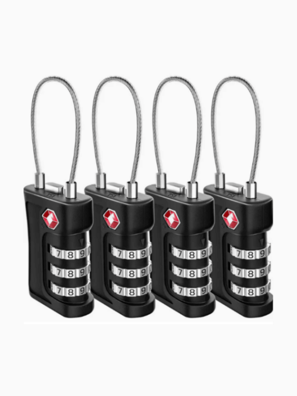4 Packs TSA Approved Luggage Lock, 3-Digit Combination Padlock, High-Quality Zinc Alloy Material, Suitable For Travel Bags, Backpacks, Lockers, Suitable For Travel Bags, Backpacks, Lockers, Etc.